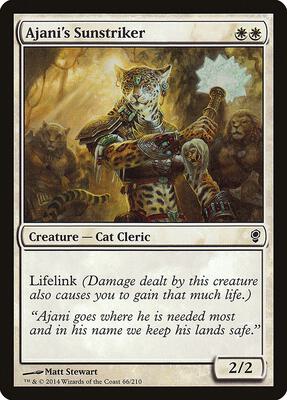 Ajani's Sunstriker card from Conspiracy