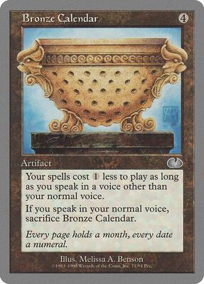 Bronze Calendar card from Unglued