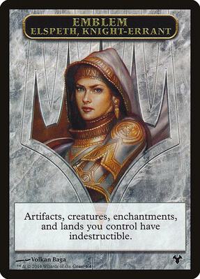 Emblem - Elspeth, Knight-Errant // Soldier Double-Sided Token card from Magic Modern Event Deck