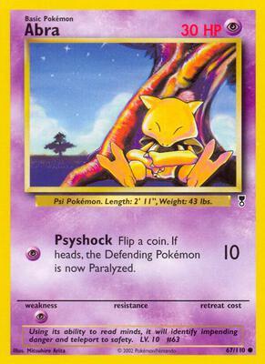Abra card from Legendary Collection