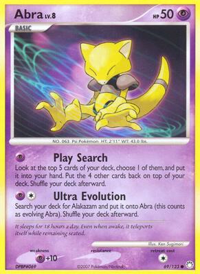 Abra card from Mysterious Treasures