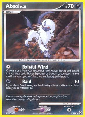 Absol card from Secret Wonders
