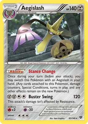 Aegislash (85) card from XY Base Set