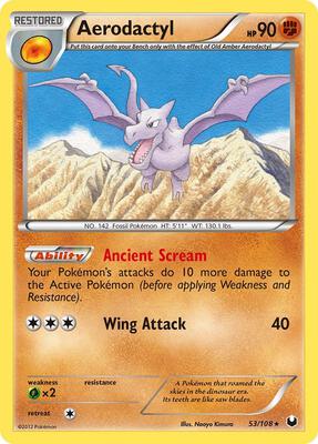 Aerodactyl card from Dark Explorers