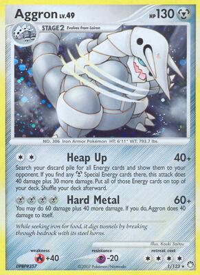 Aggron card from Mysterious Treasures