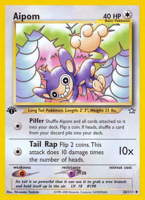 Aipom card from Neo Genesis