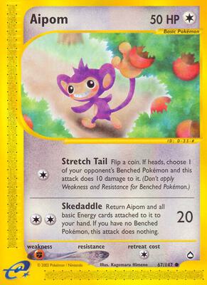 Aipom card from Aquapolis