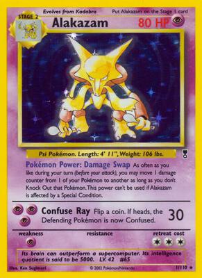 Alakazam card from Legendary Collection