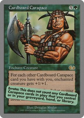 Cardboard Carapace card from Unglued