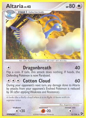 Altaria card from Great Encounters