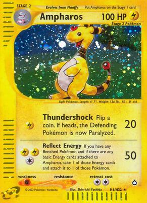 Ampharos (H1) card from Aquapolis
