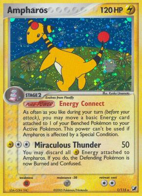 Ampharos card from EX Unseen Forces