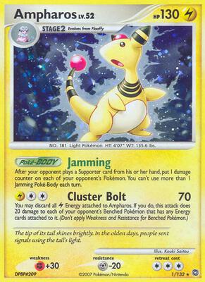 Ampharos card from Secret Wonders