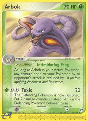Arbok card from EX Sandstorm