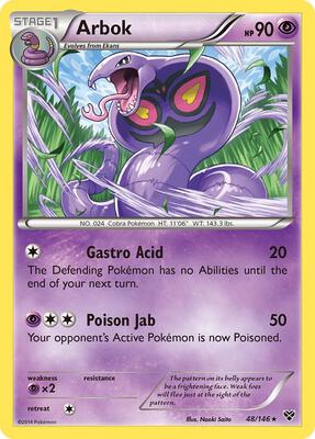 Arbok card from XY Base Set