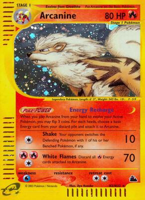 Arcanine (H2) card from Skyridge