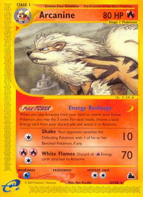 Arcanine (3) card from Skyridge