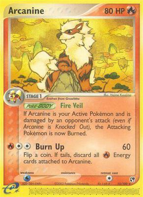 Arcanine card from EX Sandstorm