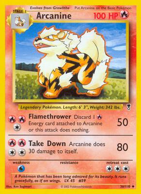 Arcanine card from Legendary Collection