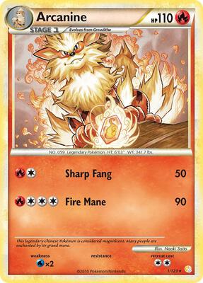 Arcanine card from HeartGold SoulSilver