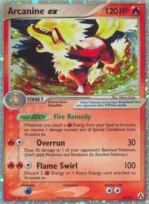 Arcanine ex card from EX Legend Maker