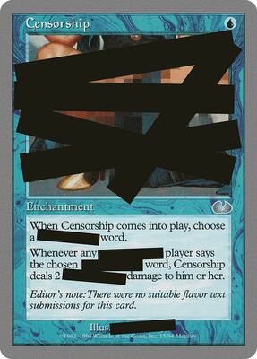 Censorship card from Unglued