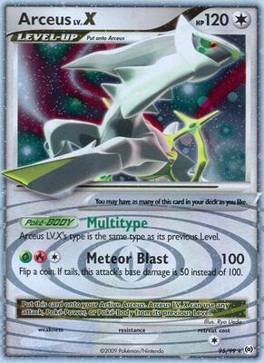 Arceus Lv.X (95) card from Arceus