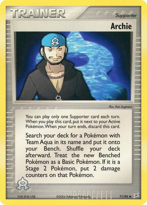 Archie card from EX Team Magma vs Team Aqua