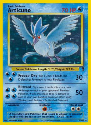 Articuno card from Legendary Collection