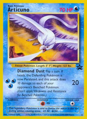Articuno (22) card from WoTC Promo