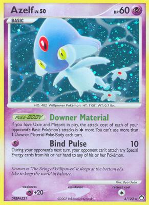 Azelf card from Mysterious Treasures