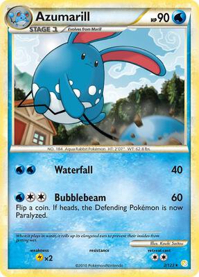 Azumarill card from HeartGold SoulSilver