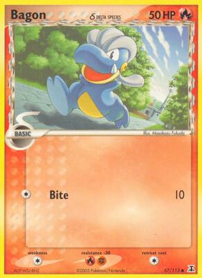 Bagon - 057/113 (Delta Species) card from EX Delta Species