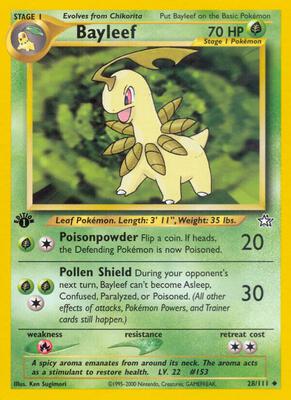 Bayleef (28) card from Neo Genesis