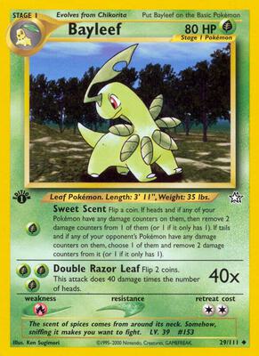 Bayleef (29) card from Neo Genesis