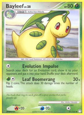 Bayleef card from Mysterious Treasures
