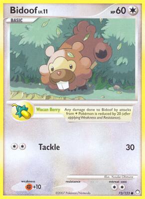 Bidoof card from Mysterious Treasures