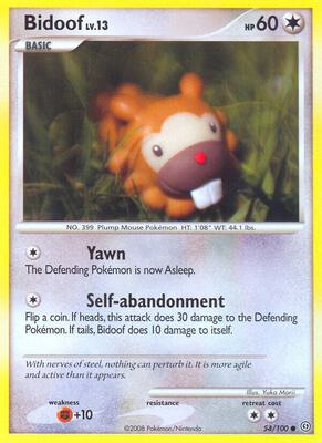Bidoof card from Stormfront