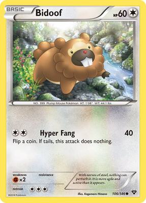 Bidoof card from XY Base Set