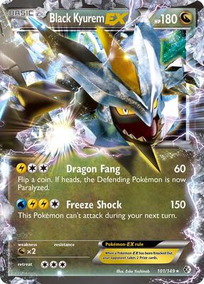Black Kyurem EX card from Boundaries Crossed