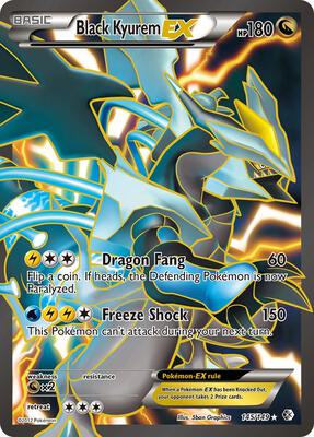 Black Kyurem EX (145 Full Art) card from Boundaries Crossed