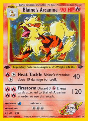 Blaine's Arcanine card from Gym Challenge