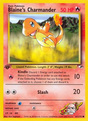 Blaine's Charmander card from Gym Heroes