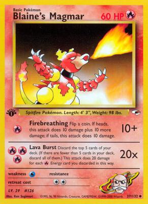 Blaine's Magmar card from Gym Heroes
