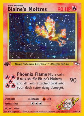 Blaine's Moltres card from Gym Heroes