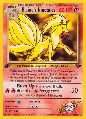 Blaine's Ninetales card from Gym Challenge