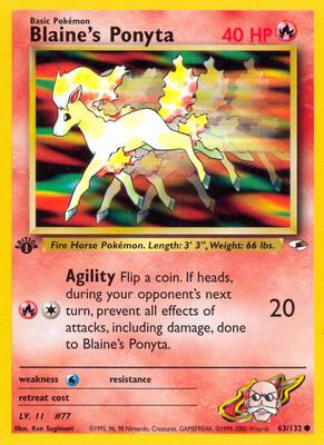Blaine's Ponyta card from Gym Heroes