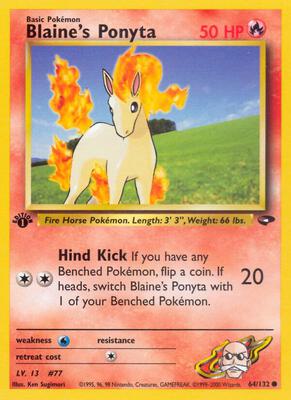 Blaine's Ponyta card from Gym Challenge