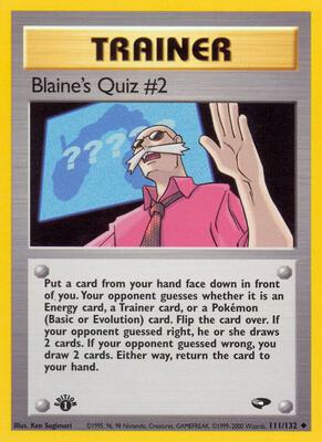 Blaine's Quiz #2 card from Gym Challenge