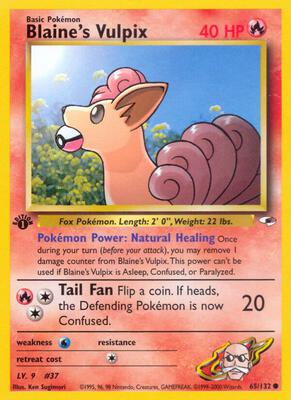 Blaine's Vulpix card from Gym Heroes